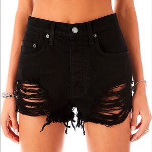 Carmar denim black shorts distressed